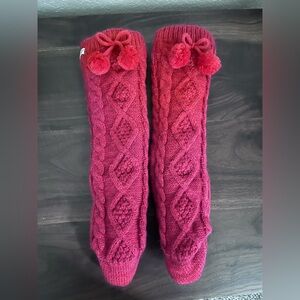 Cozy UGG Knit Socks with Pom Poms